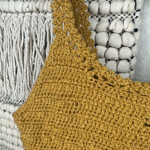 American Eagle Outfitters Mustard Crochet Tank Top - Picture 3 of 5